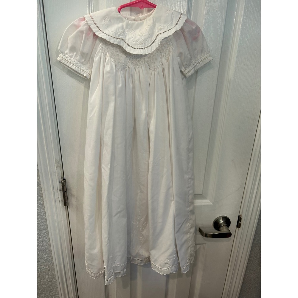 Classic White Girls' Formal Dress with Peter Pan Collar